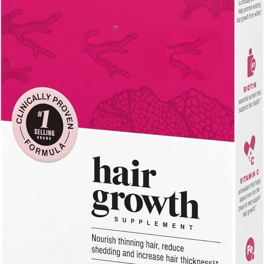 Hair Growth Supplement - 60 Tablets | Drug-Free Collagen Complex for Thicker, Fuller Hair
