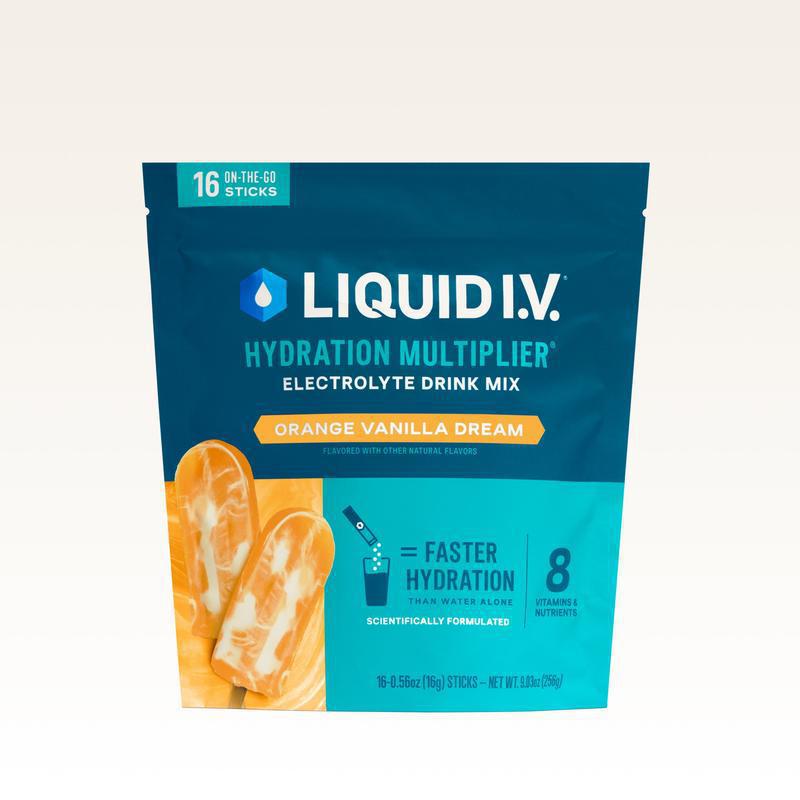 Liquid I.V. Hydration Multiplier Electrolyte Drink Mix Orange Vanilla Dream - 16 Stick Packs | مركز العافية العضوية