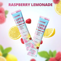 BOOONE Super Yerba Mate Drink Mix - Raspberry Lemonade | Ashwagandha, Vitamin D3 & Magnesium | Low Sugar Energy | 30 Single-Serve Packets | Natural Focus & Vitality Boost