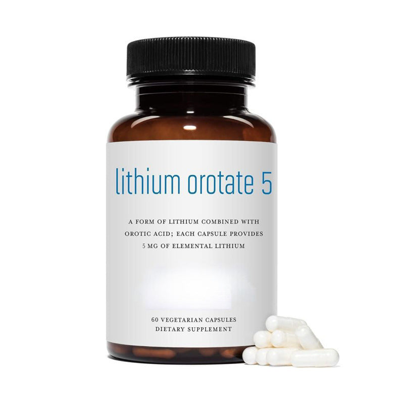 Lithium Orotate 5mg Capsules - 60 Vegetarian Capsules | Lab Tested Quality | Organic Wellness Hub