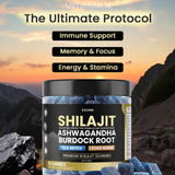 Shilajit Gummies with Ashwagandha, Sea Moss, Lion Mane & Burdock Root - Blue Razz 60 Gummies | Organic Wellness Hub