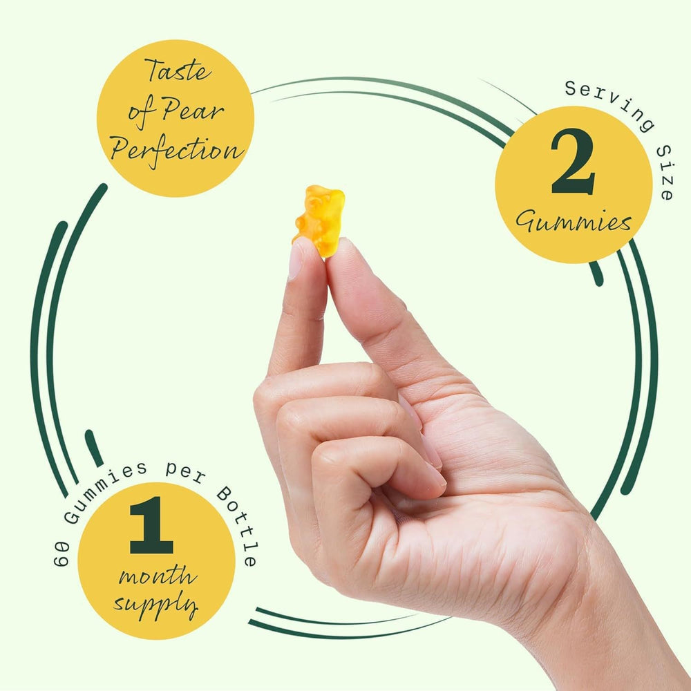 Mullein Gummies for Lung Support & Detox - Natural Pear Flavor Dietary Supplement 60 Gummies | Organic Wellness Hub