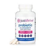 Just Thrive Probiotic & Antioxidant -100% Spore-Based | 1000x Better Survivability | Gut Health, Immune Support | 90 Veggie Caps