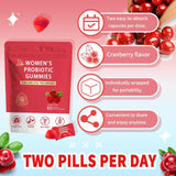 Women's Probiotic Gummies - 5 Billion CFUs | Probiotics + Prebiotics + Cranberry | No Sugar | Vegan | Non-GMO | 60 Gummies